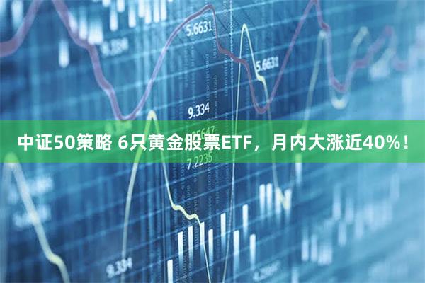 中证50策略 6只黄金股票ETF，月内大涨近40%！